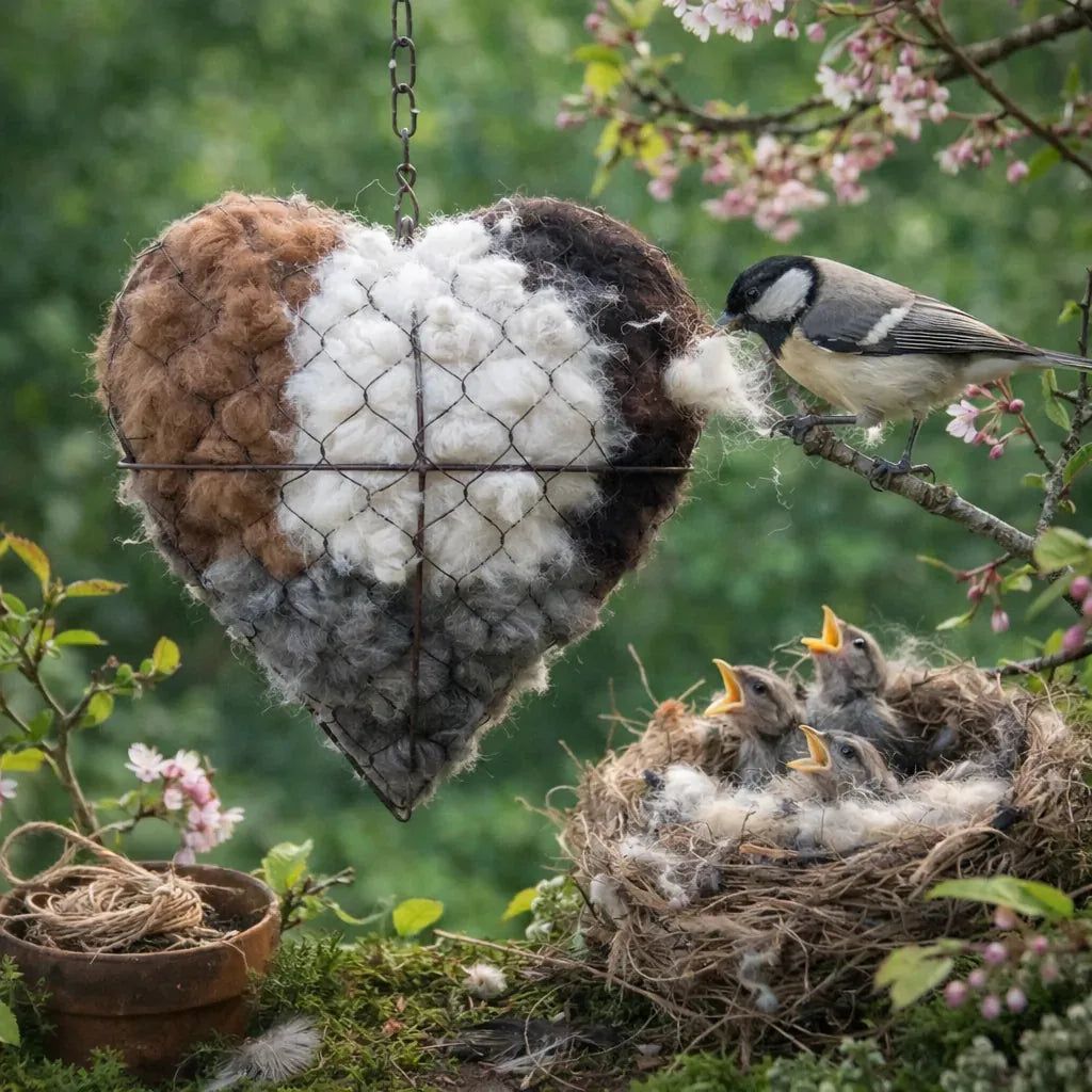 Nestenhart Met Alpakavezels Voor Buitenplaatsen En Veilige Vogelnestbouw