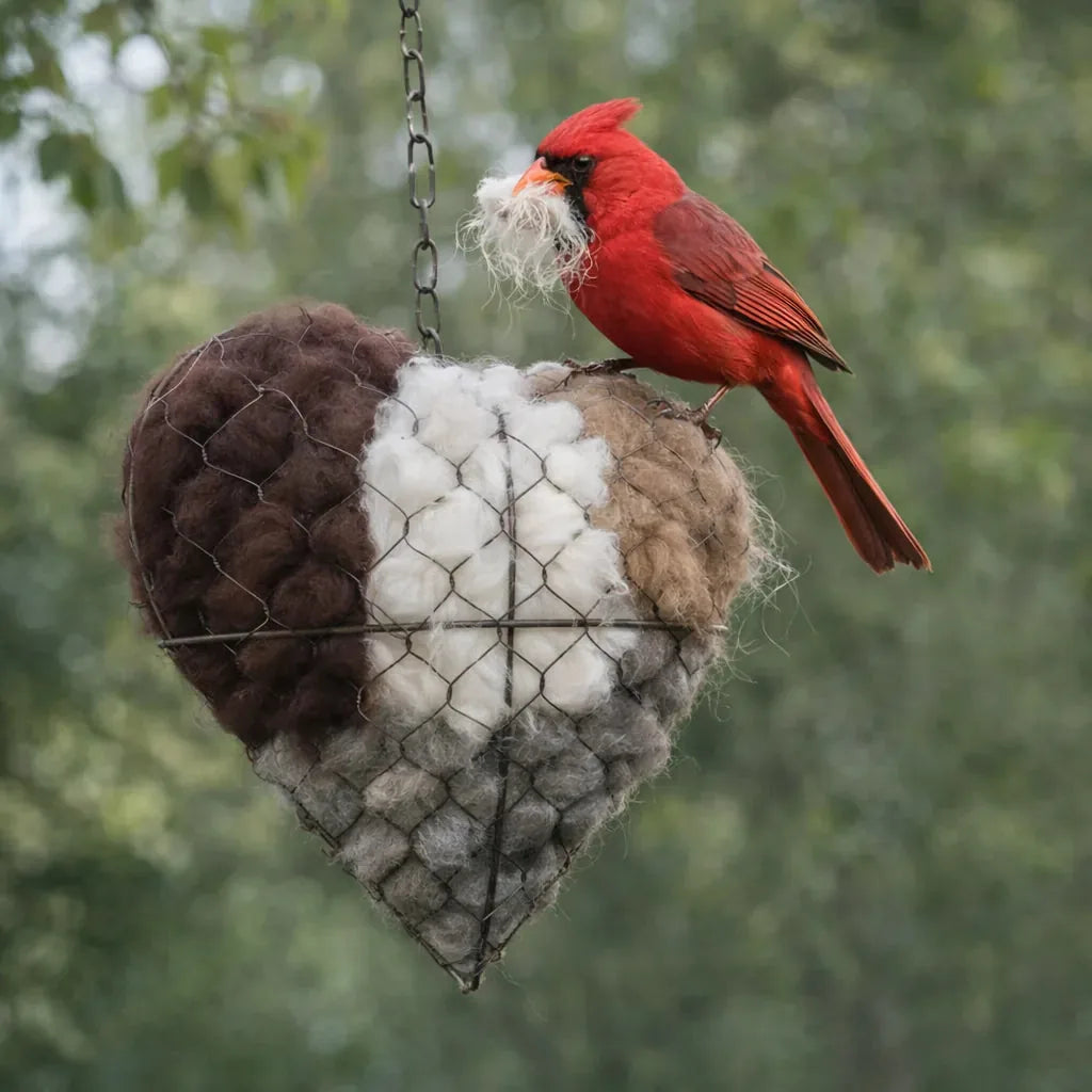 Nestenhart Met Alpakavezels Voor Buitenplaatsen En Veilige Vogelnestbouw