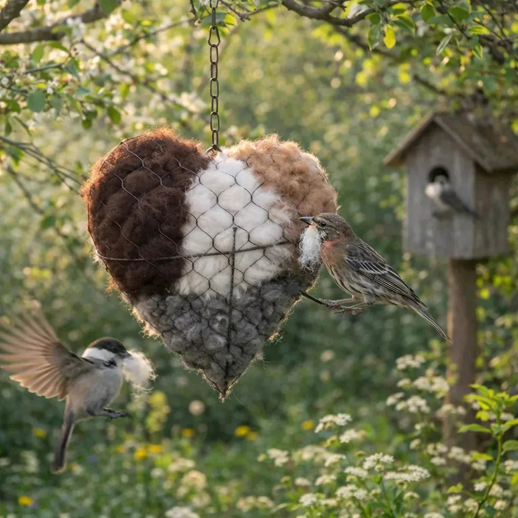 Nestenhart Met Alpakavezels Voor Buitenplaatsen En Veilige Vogelnestbouw