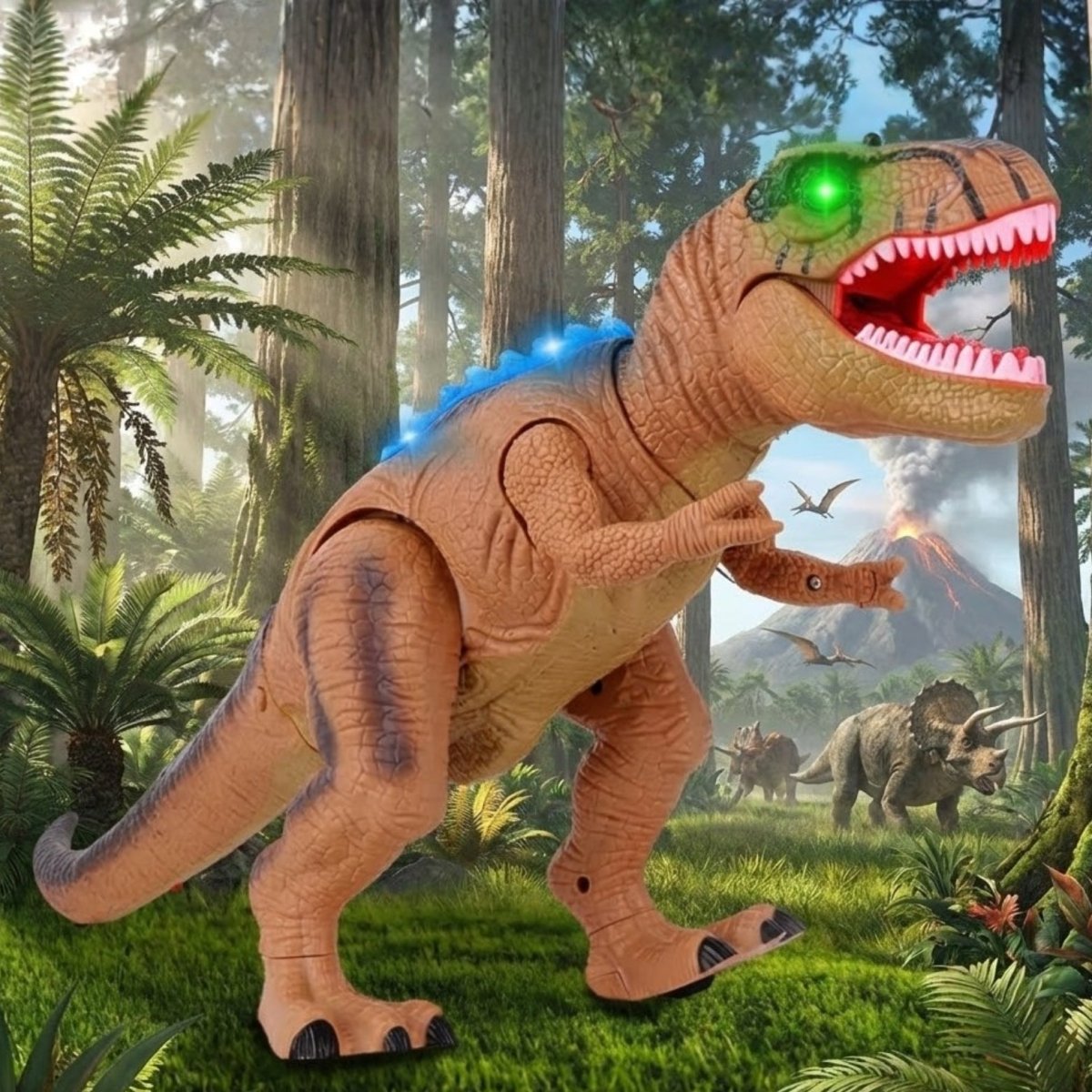 RC T‑Rex Dinosaurus met Loopfunctie, Geluid en LED‑Licht voor Interactief Speelplezier