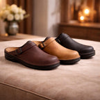 Unisex Orthopedische Leren Slippers met Verstelbare Band voor Dagelijks Comfort