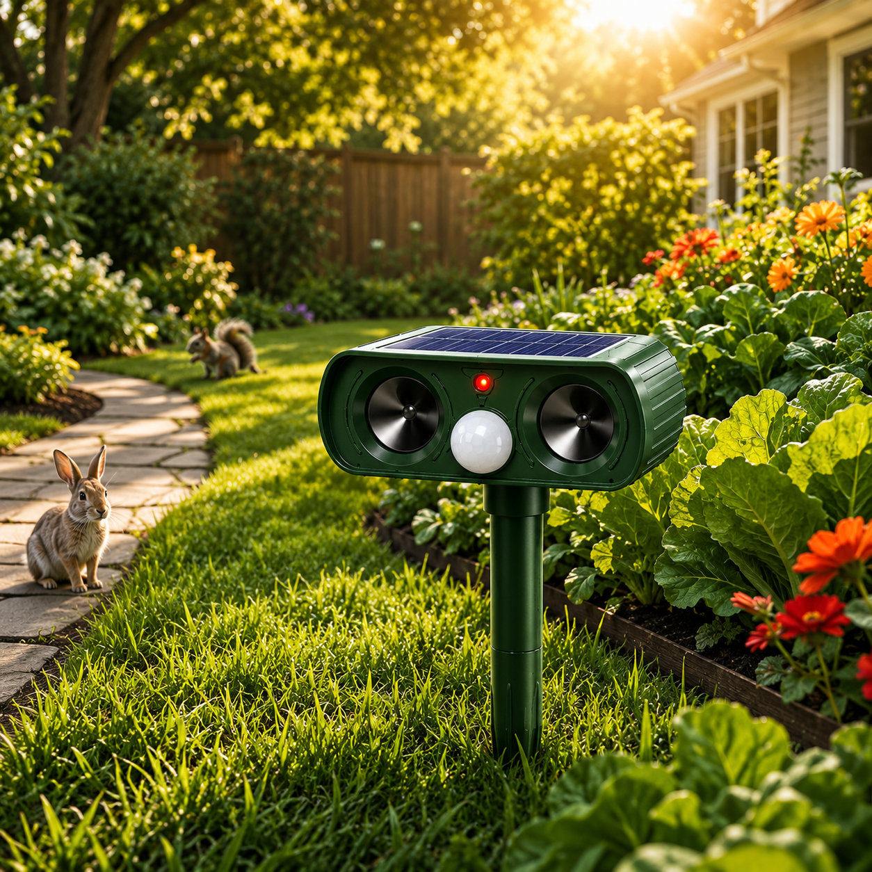 Buitendetector met Zonnepaneel en Geluidsafgifte