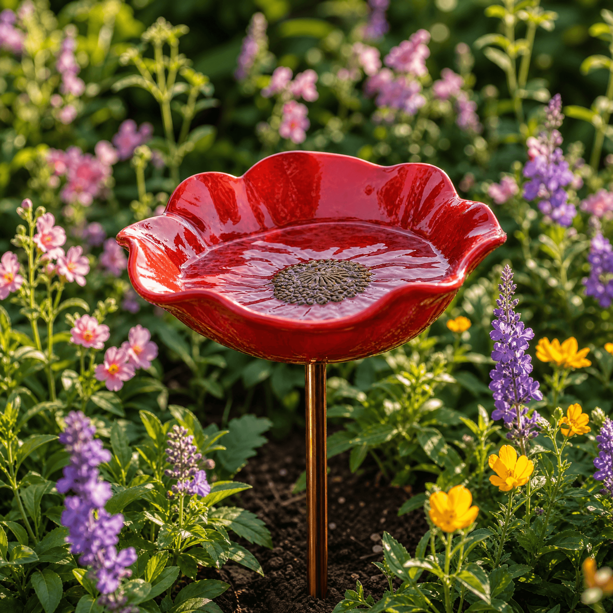 Tuinpoppy Metaal Handgevormd Weerbestendig Decoratief Ontwerp