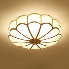Art Deco Plafondlamp Met Bloemdesign En Matglazen Kap
