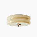 Art Deco Plafondlamp Met Gelaagde Glazen Kap