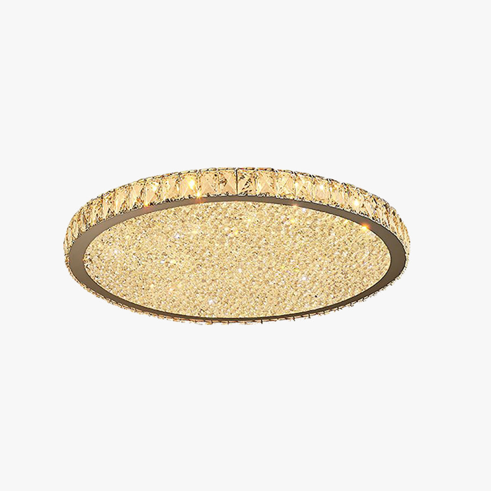 Plafondlamp Modern Kristal met Ronde Kap en Kristalrand