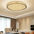 Plafondlamp Modern Kristal met Ronde Kap en Kristalrand