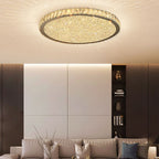 Plafondlamp Modern Kristal met Ronde Kap en Kristalrand