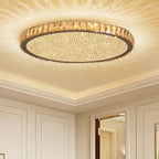 Plafondlamp Modern Kristal met Ronde Kap en Kristalrand