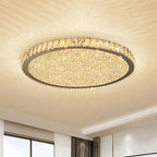 Plafondlamp Modern Kristal met Ronde Kap en Kristalrand