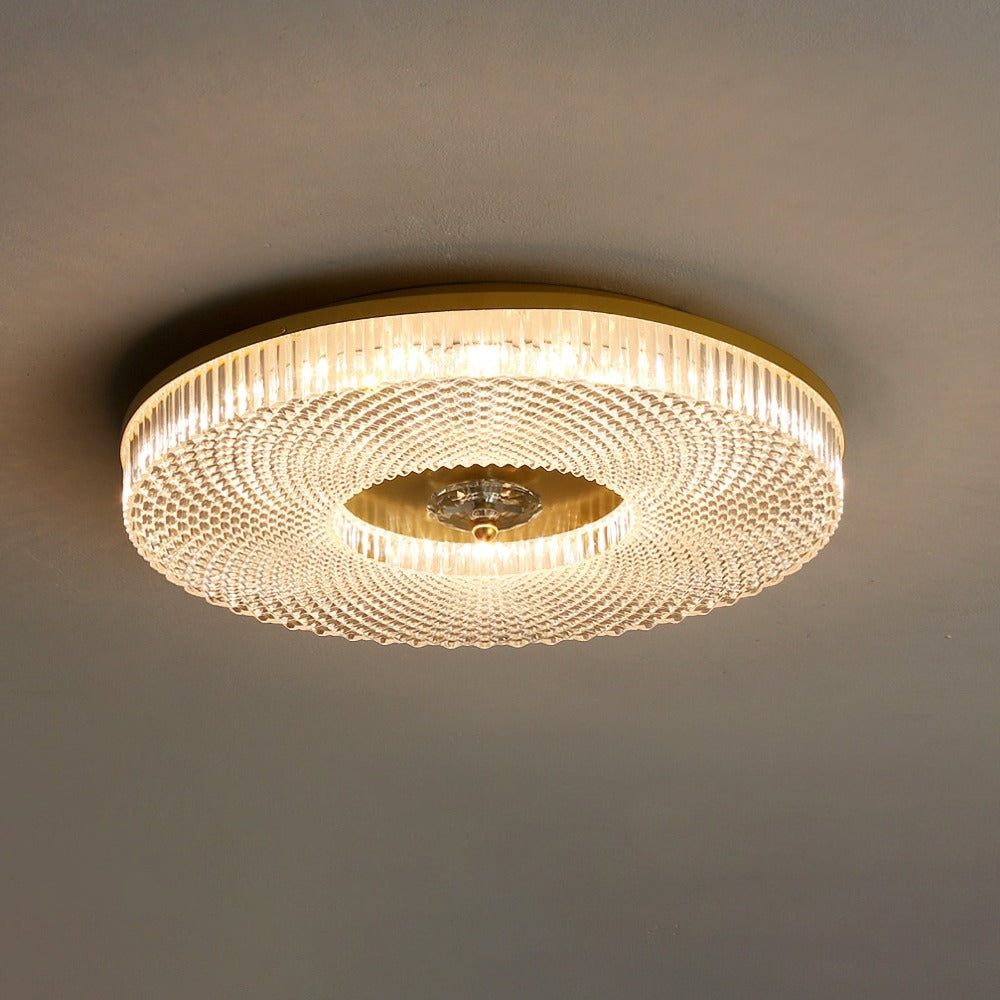 Moderne Plafondlamp Met Kristalpatroon En Dimbare LED Verlichting