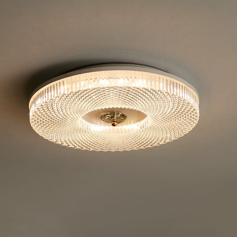 Moderne Plafondlamp Met Kristalpatroon En Dimbare LED Verlichting