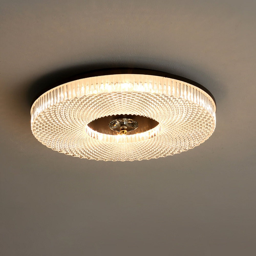 Moderne Plafondlamp Met Kristalpatroon En Dimbare LED Verlichting