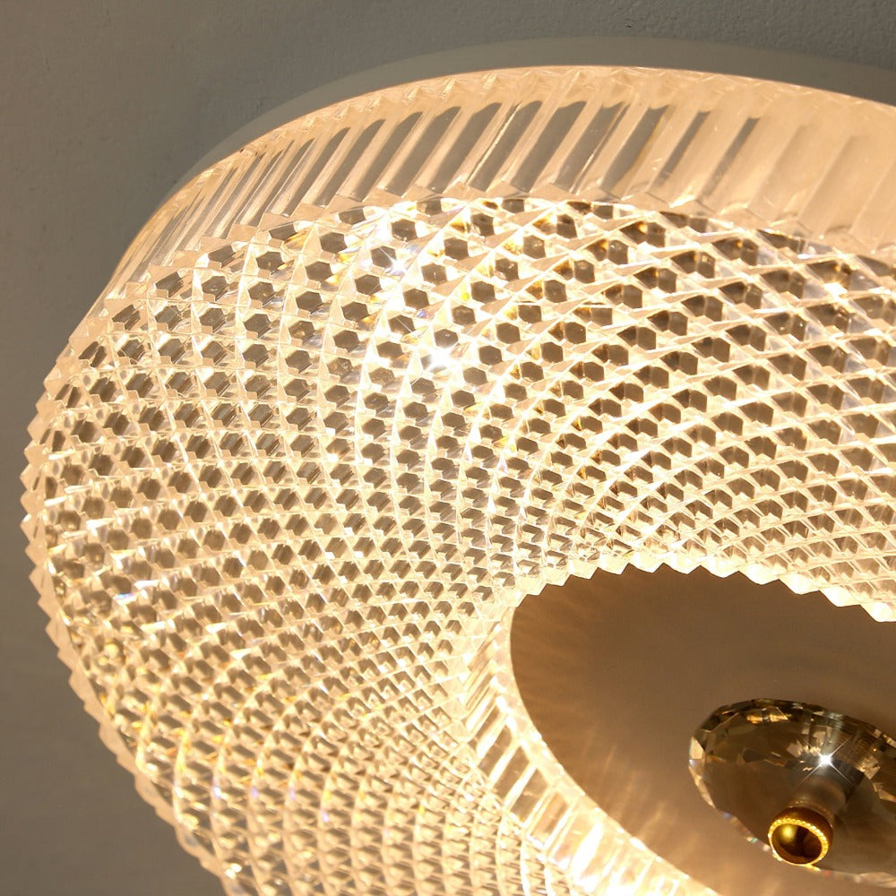 Moderne Plafondlamp Met Kristalpatroon En Dimbare LED Verlichting