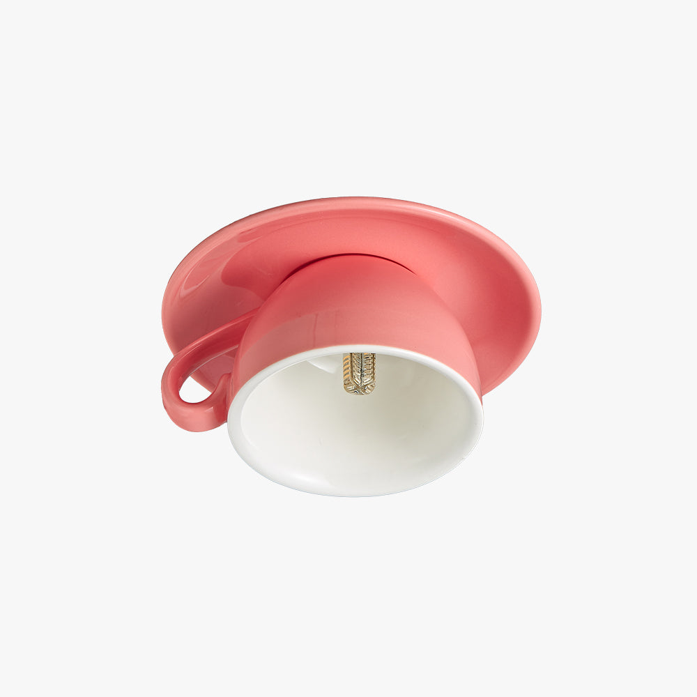 Retro Plafondlamp Met Speels Kopjesdesign Voor Unieke Interieurverlichting