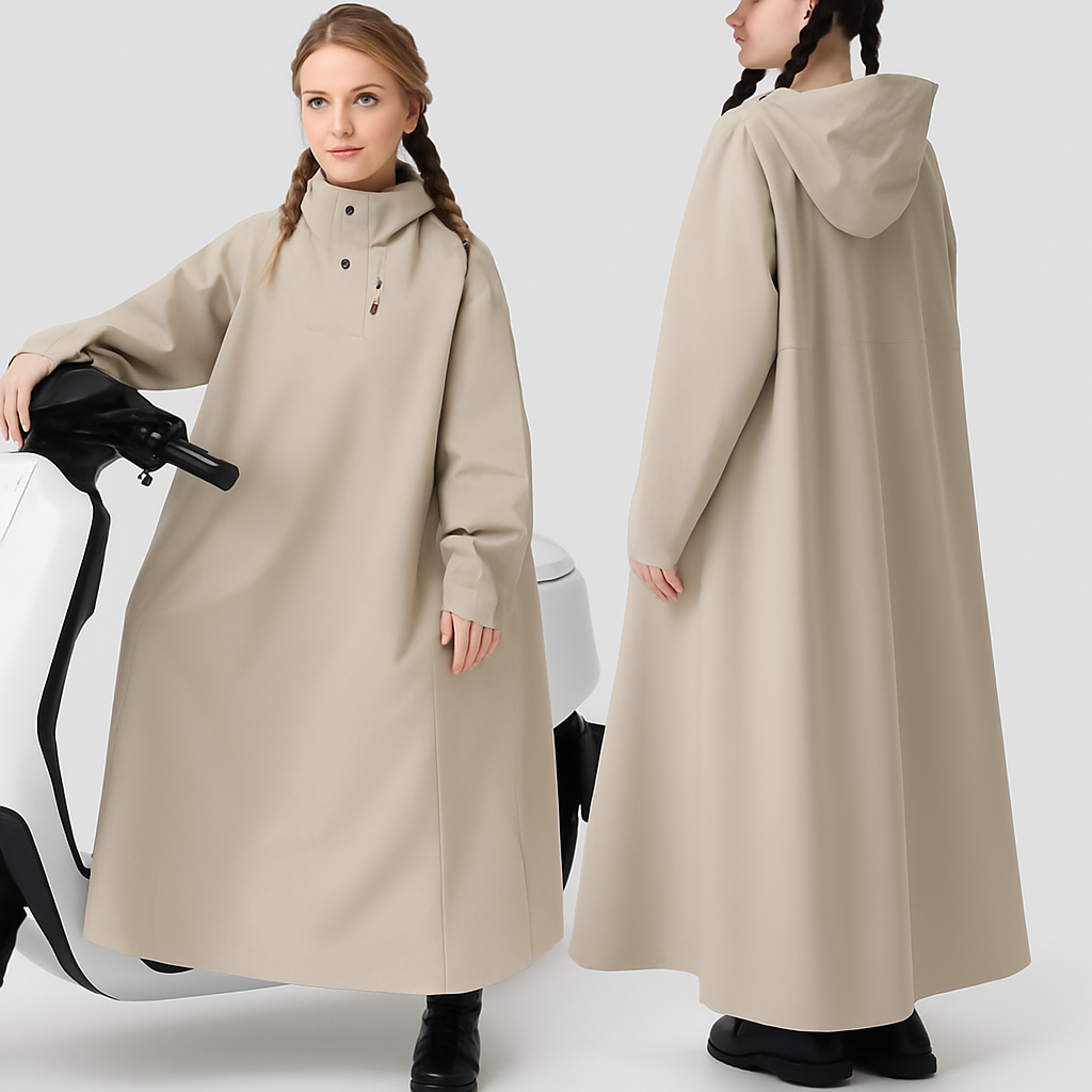 Lange Regenponcho Met Waterdichte Constructie En Comfortabele Volledige Bedekking