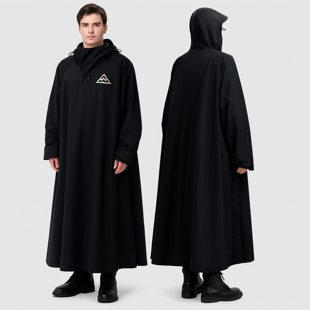 Lange Regenponcho Met Waterdichte Constructie En Comfortabele Volledige Bedekking