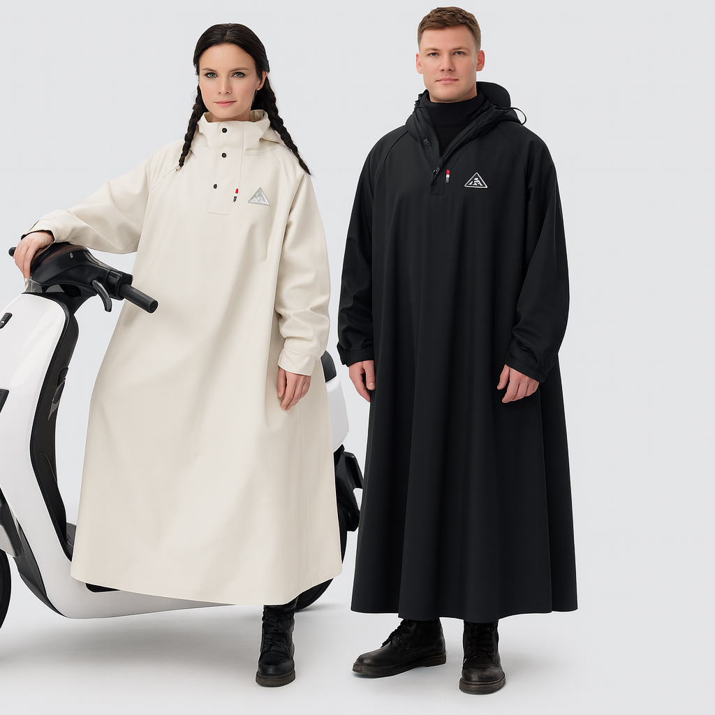 Lange Regenponcho Met Waterdichte Constructie En Comfortabele Volledige Bedekking