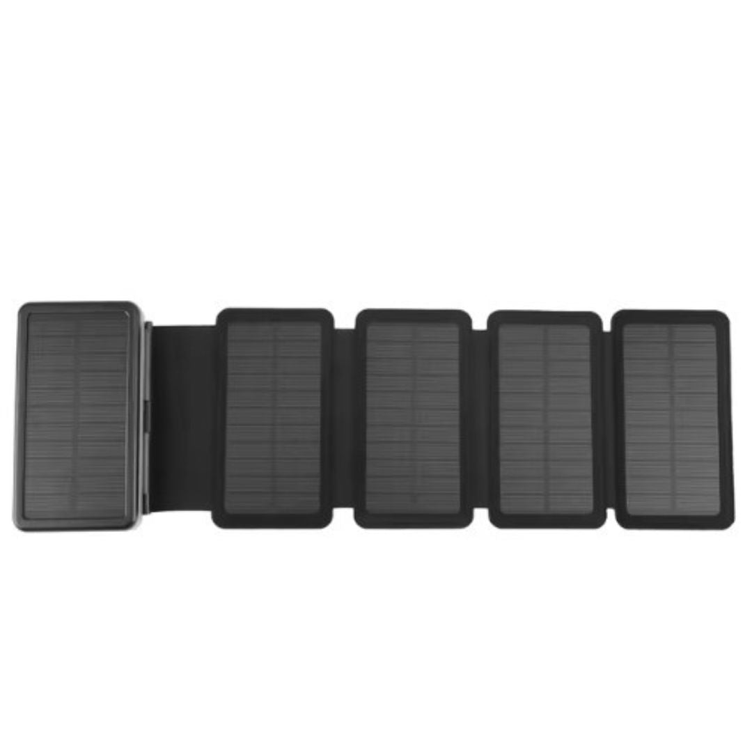 Opvouwbare powerbank met zonnepanelen en dubbele USB-uitgang