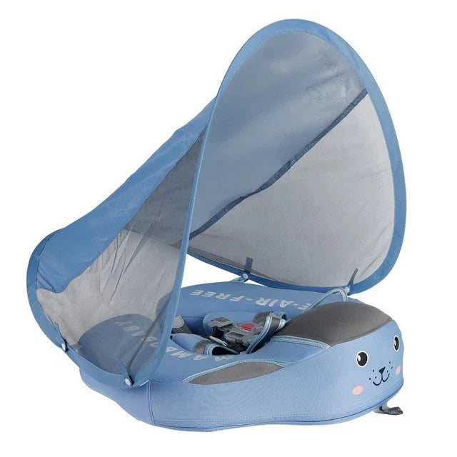 Baby Zwemband met UV‑Luifel en Comfortabele Ondersteuning
