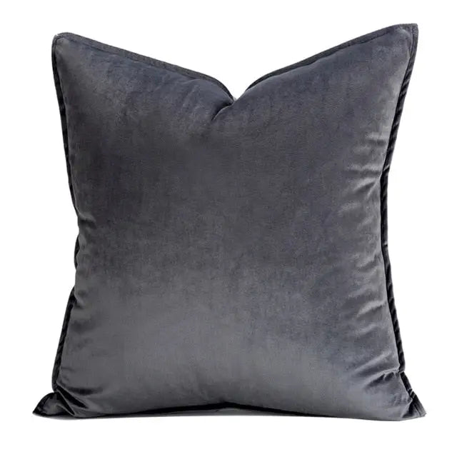 Kussenhoes Met Zachte Velours En Luxe Flanellen Rand
