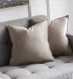 Kussenhoes Met Zachte Velours En Luxe Flanellen Rand