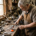 Metalen Robinsculptuur van Gerecycled Bestek met Handgevormde Details
