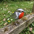 Metalen Robinsculptuur van Gerecycled Bestek met Handgevormde Details