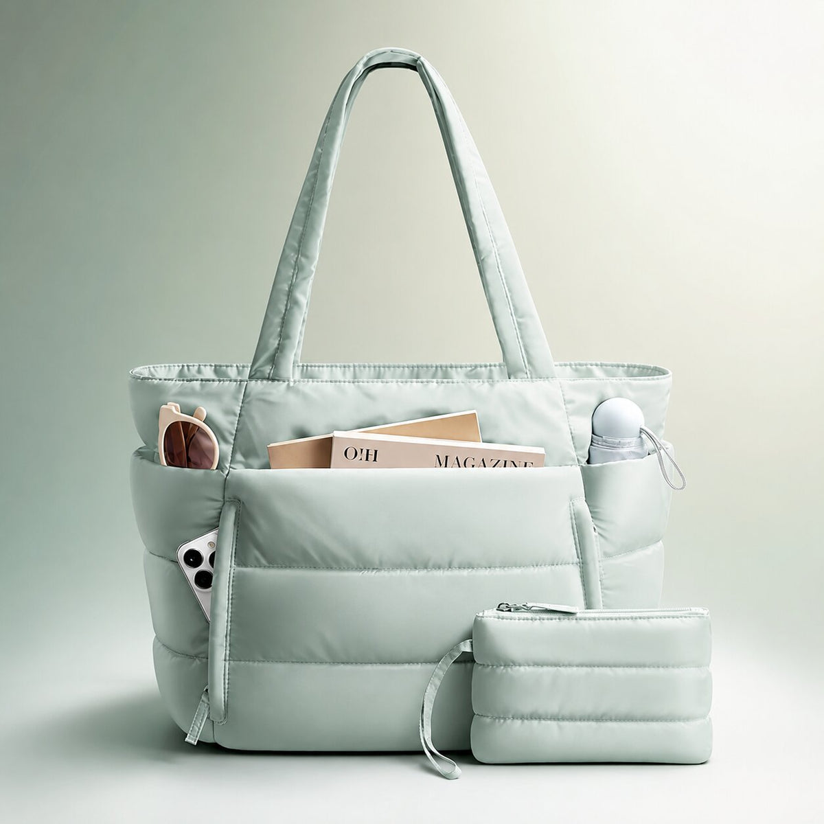Puffer Tote Tas met Licht Gewicht en Ruime Indeling