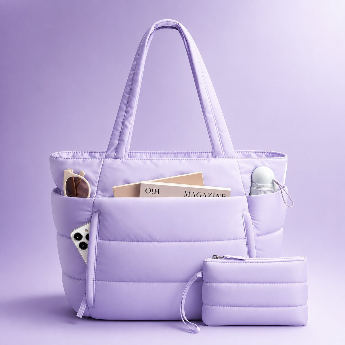 Puffer Tote Tas met Licht Gewicht en Ruime Indeling