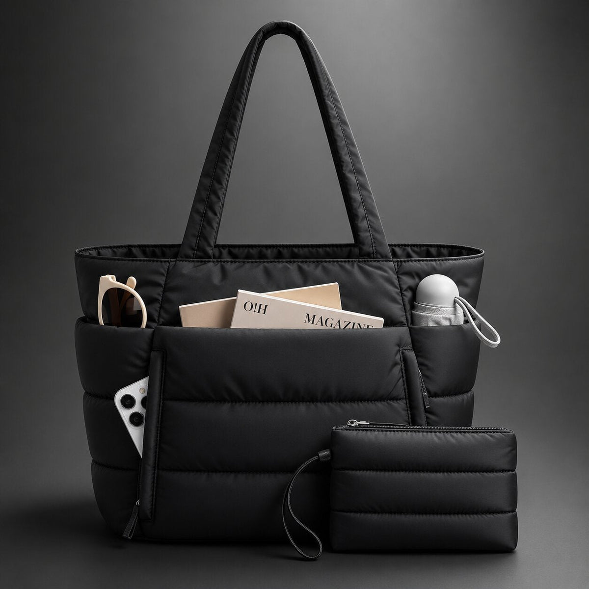 Puffer Tote Tas met Licht Gewicht en Ruime Indeling