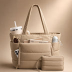 Puffer Tote Tas met Licht Gewicht en Ruime Indeling