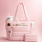 Puffer Tote Tas met Licht Gewicht en Ruime Indeling