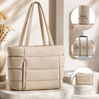 Puffer Tote Tas met Licht Gewicht en Ruime Indeling