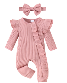 Babypak Met Ruches En Bijpassende Haarband