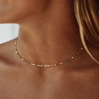 Choker met Minimalistische Ovale Details en Verlengkettinkje