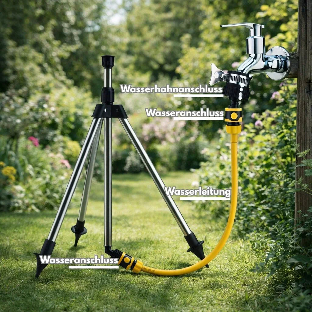 Tuinsproeier met Statief en 360° Rotatie voor Gelijkmatige Besproeiing