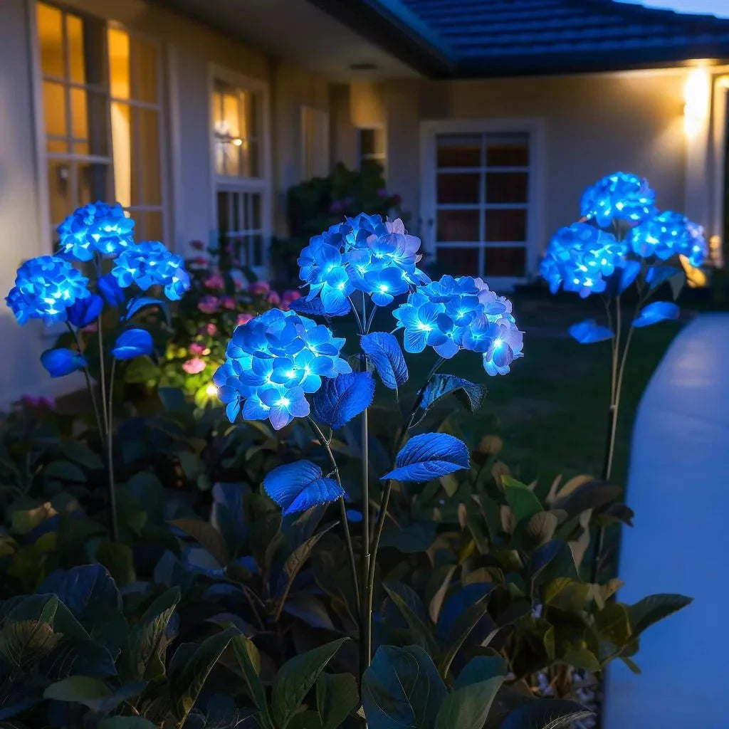 Solar Tuinaccent met Hydrangea‑Lichtbloemen voor Avondgloed en Sfeervolle Buitenruimtes