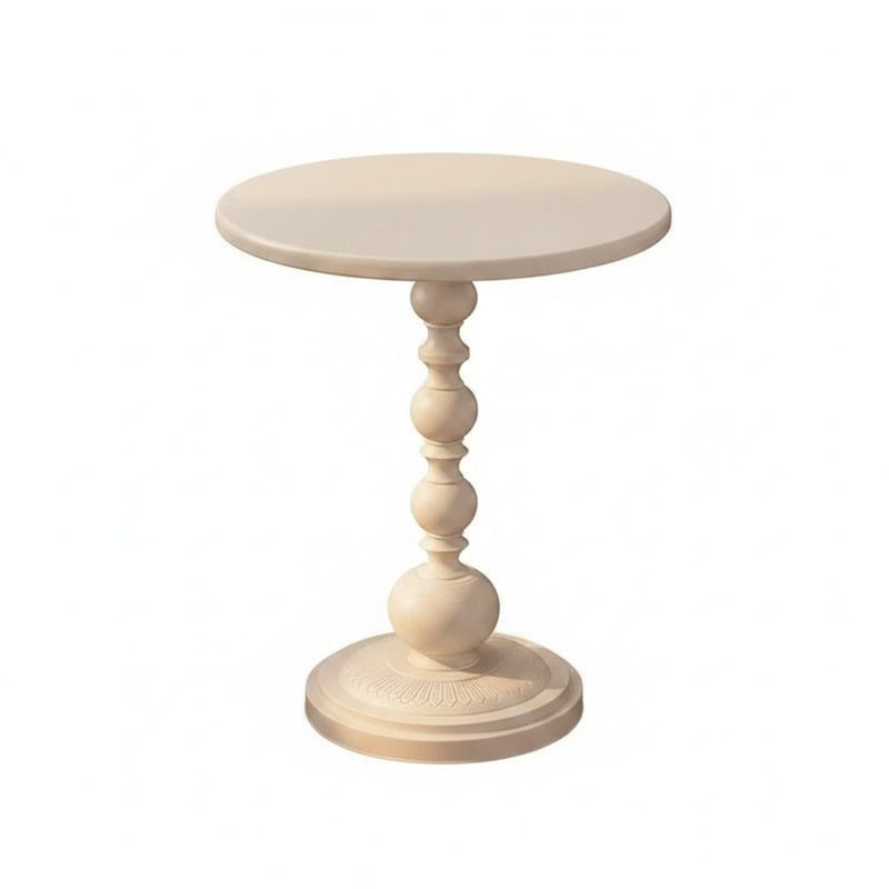 Ronde Bijzettafel Met Gedraaide Voet En Vintage Uitstraling