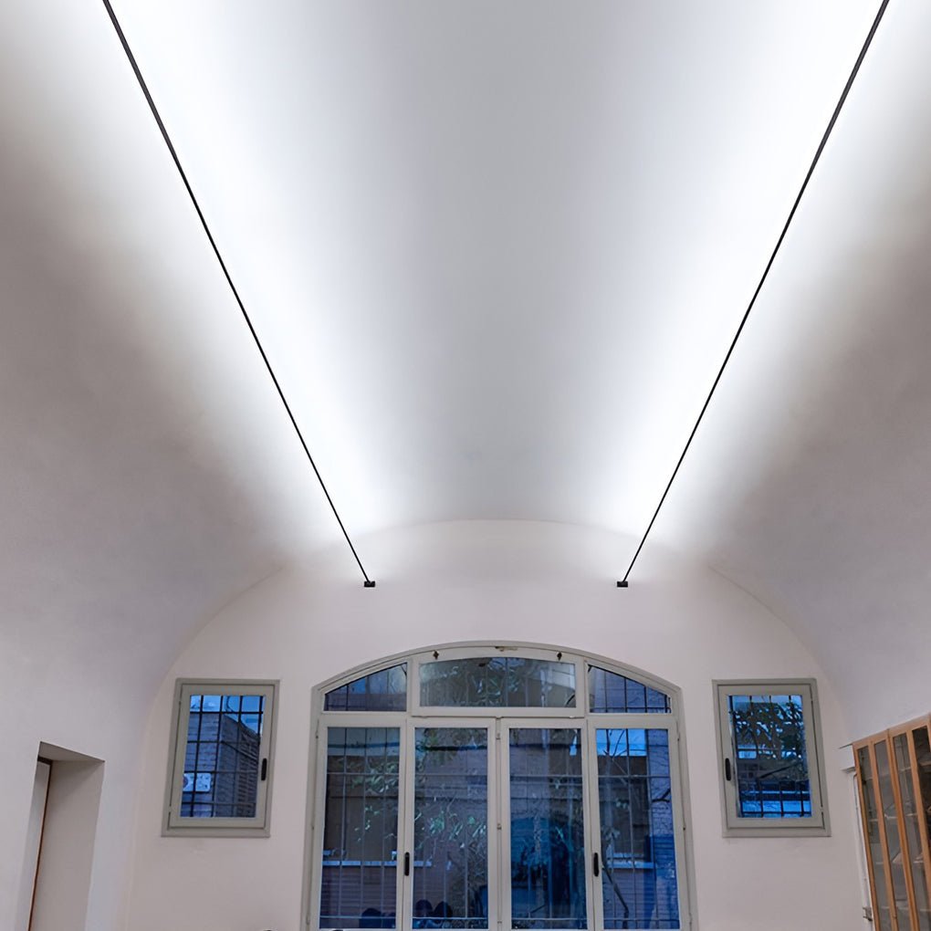 Draaibare Plafondlamp met Vlak Ontwerp en Flexibele Lichtlijn
