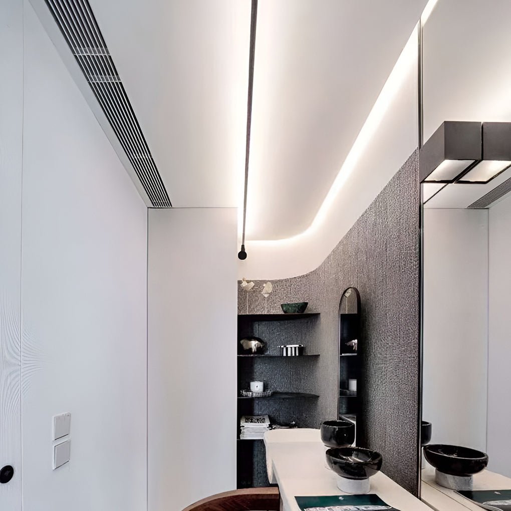 Draaibare Plafondlamp met Vlak Ontwerp en Flexibele Lichtlijn