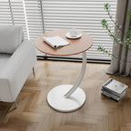Ronde Bijzettafel Met Houten Blad En Stalen Frame