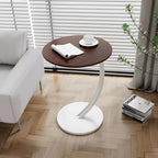 Ronde Bijzettafel Met Houten Blad En Stalen Frame