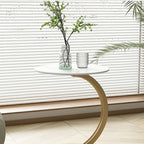 Ronde Bijzettafel Met Houten Blad En Stalen Frame
