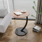 Ronde Bijzettafel Met Houten Blad En Stalen Frame