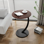 Ronde Bijzettafel Met Houten Blad En Stalen Frame