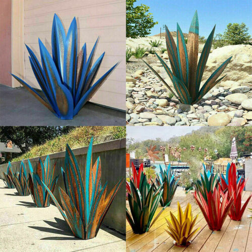 Metalen agave tuinsculptuur voor een decoratief tuinaccent