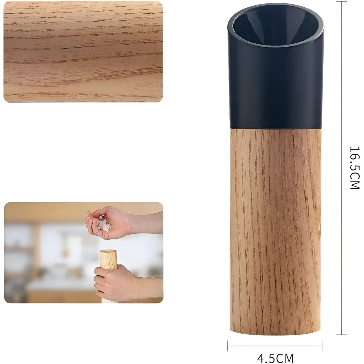 Houten Peper- En Zoutmolen Set Met Keramisch Maalwerk