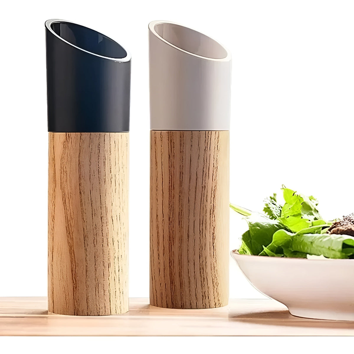 Houten Peper- En Zoutmolen Set Met Keramisch Maalwerk