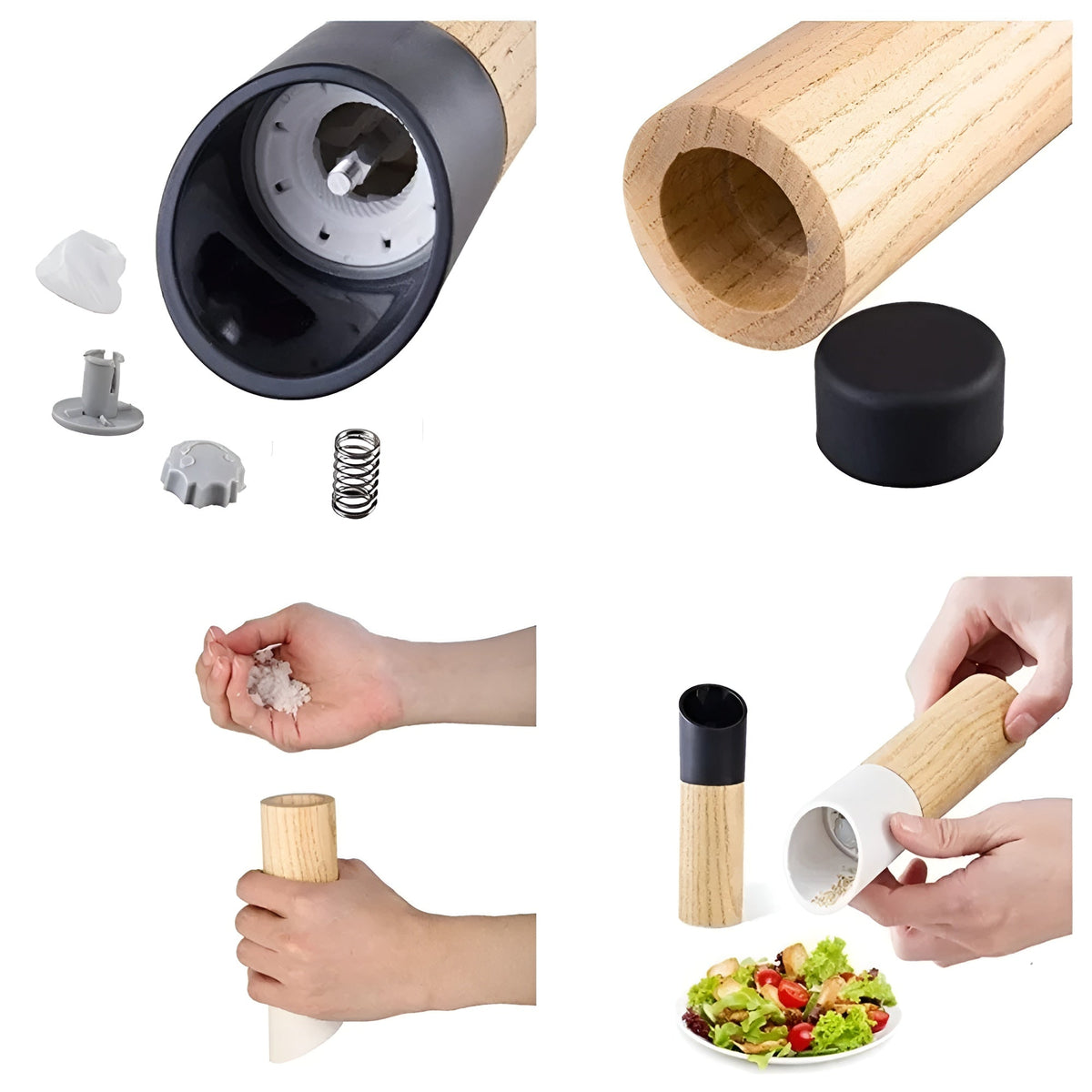 Houten Peper- En Zoutmolen Set Met Keramisch Maalwerk